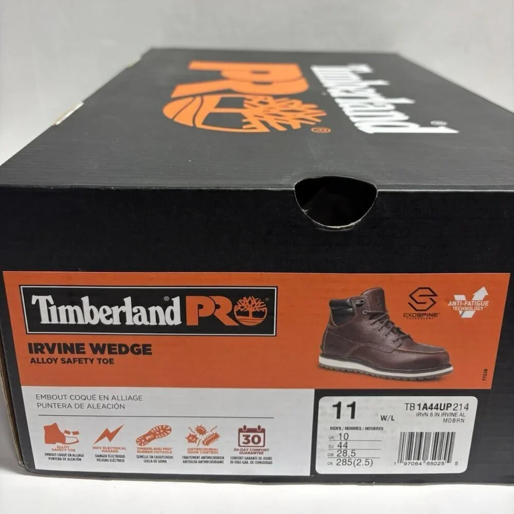 Timberland Men’s Irvin Wedge Alloy Safety Toe Work Boots, Size 11 Wide